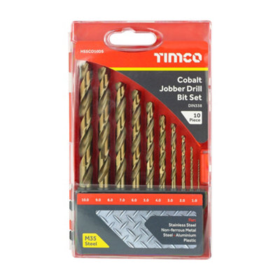 Timco - Jobber Drill Bit Set (Size 10Pcs - 10 Pieces) Cobalt