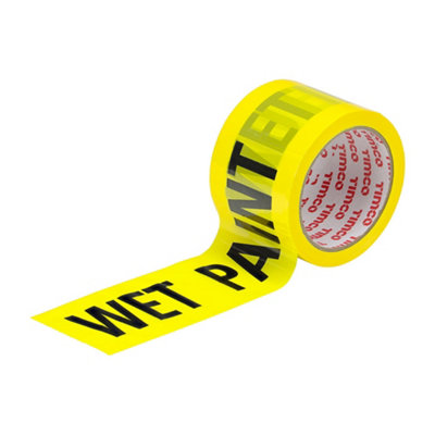 Timco Hazard Warning Caution Yellow Black Wet Paint Tape from B&Q