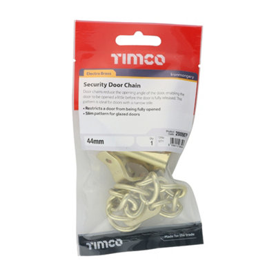 TimcoSecurity Door ChainElectro Brass (Size 44mm1 Each) from B&Q