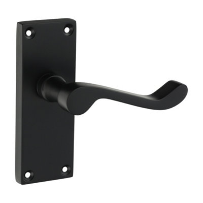 TimcoVictorian Scroll Latch HandleMatt Black (Size 114 X 422 Pieces) from B&Q