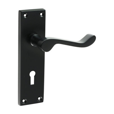 TimcoVictorian Scroll Lock HandlesMatt Black (Size 152 X 422 Pieces) from B&Q