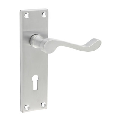 TimcoVictorian Scroll Lock HandlesSatin Chrome (Size 152 X 422 Pieces) from B&Q