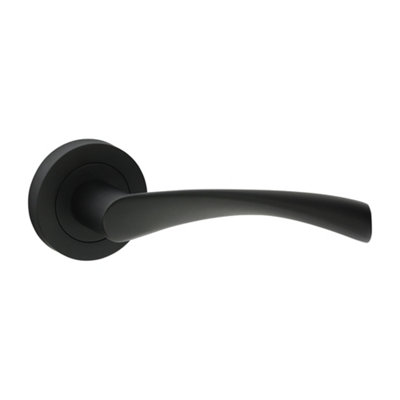 B&Q -  Edleston Lever On Rose Door Handle 51mm Matt Black