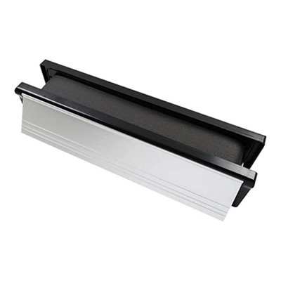 TimcoIntumescent LetterboxPolished SilverBlack Frame (Size 305 X 701 Each) from B&Q