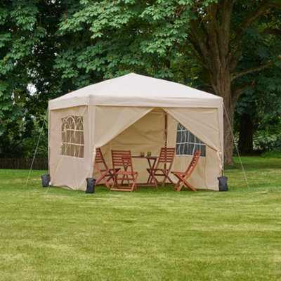 B&Q -  Pop Up Gazebo 3M X 3MHeavy Duty Garden Marquee Shelter Canopy With Removable SidesLeg Weights And Storage Bag
