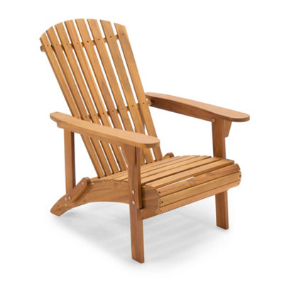 Vonhaus Natural Adirondack ChairOutdoor Acacia Wood Garden Chair & Teak Oil FinishWeather ResistantHudson from B&Q