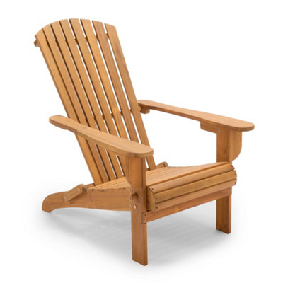 Vonhaus Folding Adirondack ChairOutdoor Acacia Wood Garden Chair & Teak Oil FinishWeather ResistantHudson from B&Q