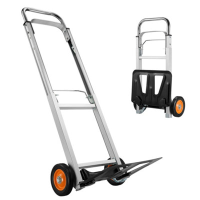 B&Q -  Sack Truck Folding Hand TrolleyIndustrial Aluminium 90Kg Folding Sack Barrow For Convenient Lifting & Moving At Home