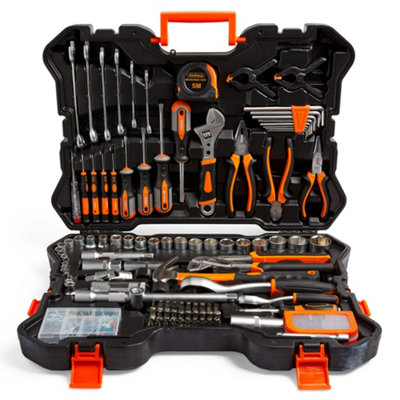 Vonhaus Socket & Tool Set, 256 Piece Tool Set With Storage Case, Spanners, Pliers, Screwdrivers, Hammer, Grips & More