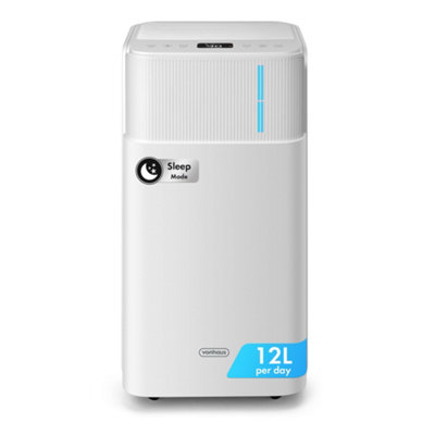 Vonhaus 12L/day Dehumidifier24 Hr TimerContinuous DrainageFor Damp/condensationLaundry DryingMould/smell Control from B&Q