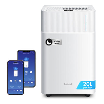 Vonhaus Dehumidifier 20L/Day, Water Tank, Wifi, For Damp, Condensation, Laundry & Clothes Drying, Prevents Mould & Smells 4.5L