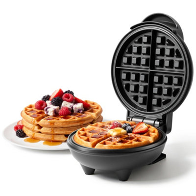 Vonshef Mini Waffle Maker – Single Belgian Machine, 600W Small, Black - Image 6