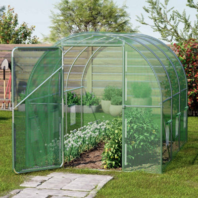 B&Q -  Polytunnel Greenhouse 3X2M With Hinged Door6M² Heavy Duty Weatherproof Green House6 Windows & Galvanised Steel Frame