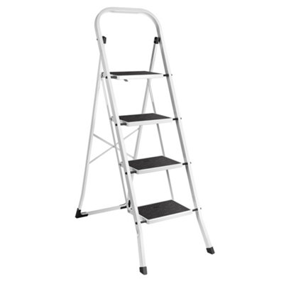 Vonhaus White 4 Step Ladder With 150Kg Capacity from B&Q