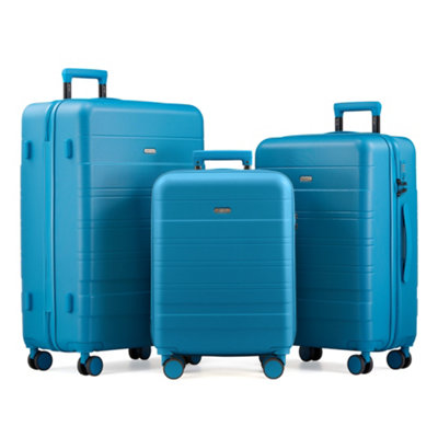 Vonhaus Suitcase SetTeal Luggage Set For Travel 3 PieceAbs Hard Shell & Double WheelsTsa LockLargeMedium & Cabin Bag from B&Q