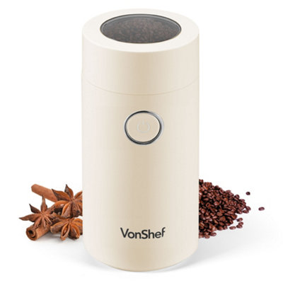 Vonshef Coffee Grinder Electric 60GCoffee Bean Grinder 2500Rpm For CoffeeNuts And Spices150WCream from B&Q