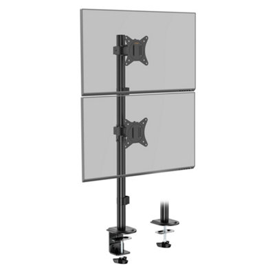 Vonhaus Vertical Double Monitor Mount For 13-32 Inch Screens - Stacking Vertical Monitor Mount - Tilt, Swivel & Rotate Stand