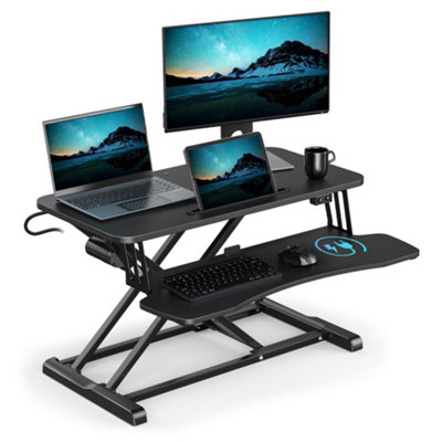 B&Q -  Electric Standing Desk ConverterHeight Adjustable Sit Stand DeskErgonomic Standing Converter For Pc