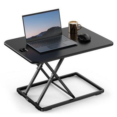 Vonhaus Sit Stand Desk, Height Adjustable, Desk Riser-Spring Assisted With 67X45cm Platform - Ergonomic Sit To Stand Workstation