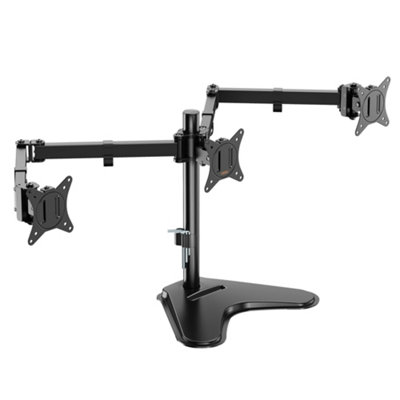 Vonhaus Triple Monitor Stand For 17-27 Inch ScreensThree Arm Desk Mount BracketErgonomic 90 Tilt360 Rotation & Swivel Arms from B&Q