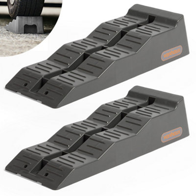 Vonhaus Caravan Levelling Ramp SetHeavy Duty Chocks For MotorhomeRvTrailerCarVan3 LevelsNon-Skid2.5 Tonne Capacity