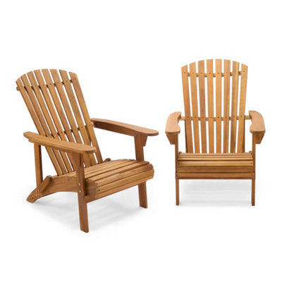 Vonhaus Adirondack Chairs Set Of 2Outdoor Acacia Wood Garden Chair & Teak Oil FinishWeather ResistantHudson from B&Q