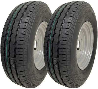 Parnells 145R10 Trailer Tyres & Wheels 4X100mm Pcd 84/82N Load Capacity 500Kg (Set Of 2) from B&Q