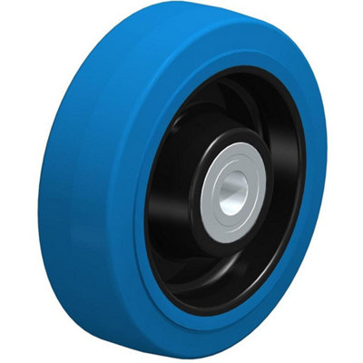 Parnells 160mm Wheel With Blue Elastic Rubber On Nylon Centre