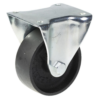 Parnells 75mm Fixed Castor With Black Cast Iron Wheel from B&Q