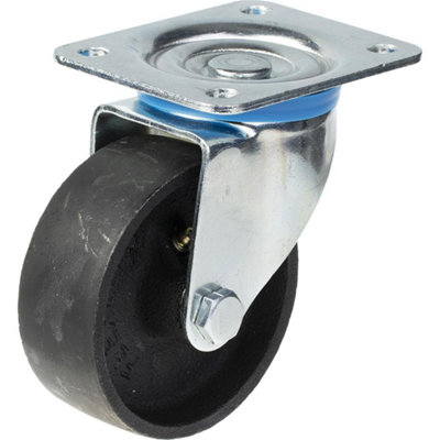 Parnells 100mm Swivel Castor With Black Cast Iron Wheel from B&Q