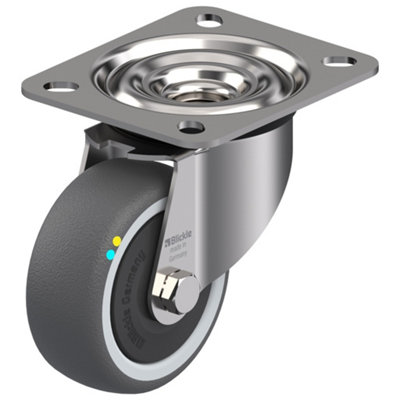 Parnells 80Mm Stainless Steel Swivel Castor With Electrically Conductive Thermoplast Grey