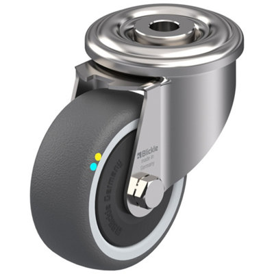 Parnells Grey 80Mm Stainless Steel Swivel Castor With Electrically Conductive Thermoplast