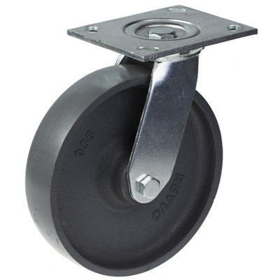 Parnells 200mm Swivel Castor With Grey Cast Iron Wheel from B&Q