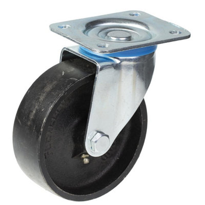 Parnells 200mm Swivel Castor With Grey Cast Iron Wheel from B&Q