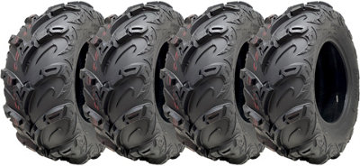 Parnells 24X10.00-12 Atv Quad Tyres Obor Mudsling Tubeless Road Legal 267Kgs (Set Of 4) Light