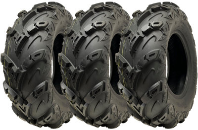 Parnells 24X8.00-12 Atv Quad Tyre Obor Mudsling Wu05 Tubeless Road Legal 217Kg (Set Of 3) Light