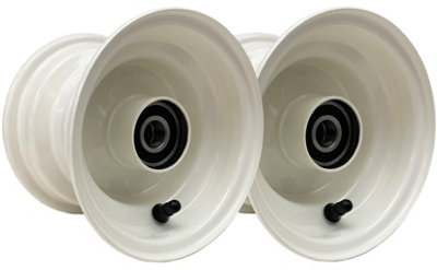B&Q -  4.50X6 Rim Steel Wheel Welded 20mm Ball Bearing 80mm Hub Length + Cap (Set Of 2)