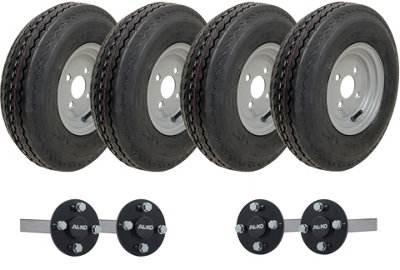Parnells 4.80/4.00-8 Twin Axle Trailer Kit High Speed Road Legal Wheels & Alko Stub Axles from B&Q