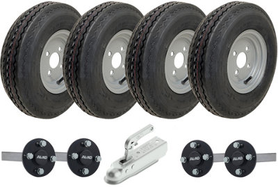 Parnells 4.80/4.00-8 Twin Axle Trailer Kit High Speed Road Legal WheelsAxles & Hitch from B&Q