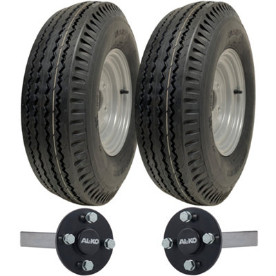Parnells 5.00-10 High Speed Trailer Kit Road Legal 500X10 Wheels & Alko Hub & Stub Axles Black