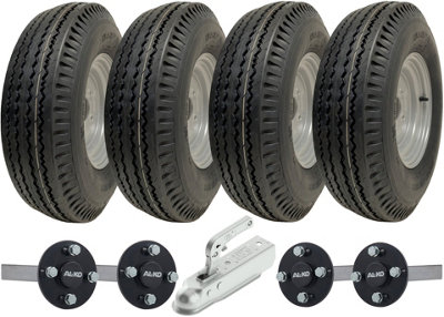 Parnells 5.00-10 High Speed Twin Axle Trailer Kit Road Legal Wheels, Axles & Hitch 750Kgs Size 1