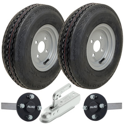 Parnells 4.80/4.00-8 Trailer Kit High Speed Road Legal 6-Ply WheelsAxles & Hitch 690Kgs from B&Q