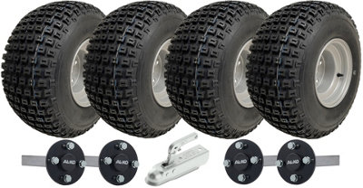 Parnells 18X9.50-8 Twin Axle Atv Knobby Quad Trailer Kit Wheels, Alko Axles & Hitch 408Kg
