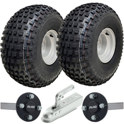 Parnells 22X11.00-8 Knobby Atv Quad Trailer Kit Wheels Alko Axles Hitch Capacity 310Kgs from B&Q