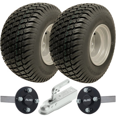 Parnells 18X8.50-8 Atv Trailer Kit Wanda P332 Grass Wheels Alko Stub Axles + Hitch 750Kgs from B&Q
