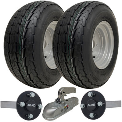 Parnells 20.5X8.0-10 Trailer Kit High Speed Road Legal Wheels Alko Stub Axle & Cast Hitch from B&Q