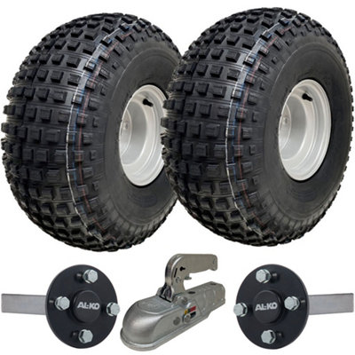 Parnells 22X11.00-8 Knobby Atv Quad Trailer Kit WheelsAlko AxlesCast Tow Hitch 310Kgs from B&Q
