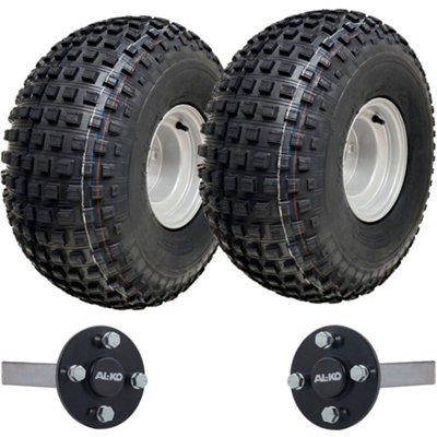 Parnells 22X11.00-8 Knobby Atv Quad Trailer Kit P323 Wheels & Alko Axles Road Legal 310Kg from B&Q