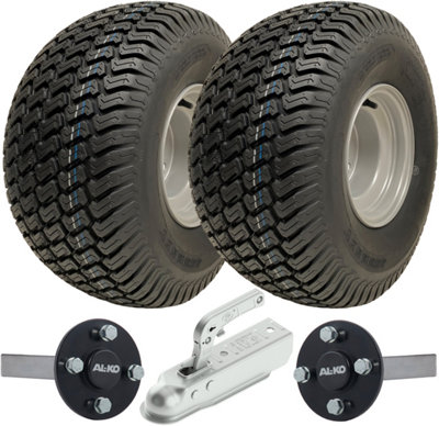 Parnells 20X10.00-8 Atv Trailer Kit P332 Grass Wheels Alko Hub & Stub Axles Hitch 750Kgs from B&Q