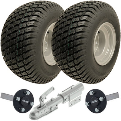 Parnells 18X8.50-8 Atv Trailer Kit P332 Wheels Alko Hub & Stub Axles Swivel Hitch 750Kgs